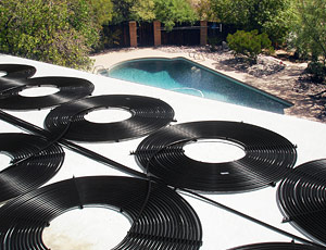Solar Pool Heating Coils - Flat Roof Mount Example
